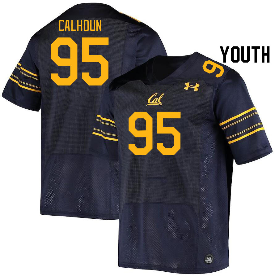 Youth #95 Akili Calhoun California Golden Bears College Football Jerseys Stitched Sale-Navy